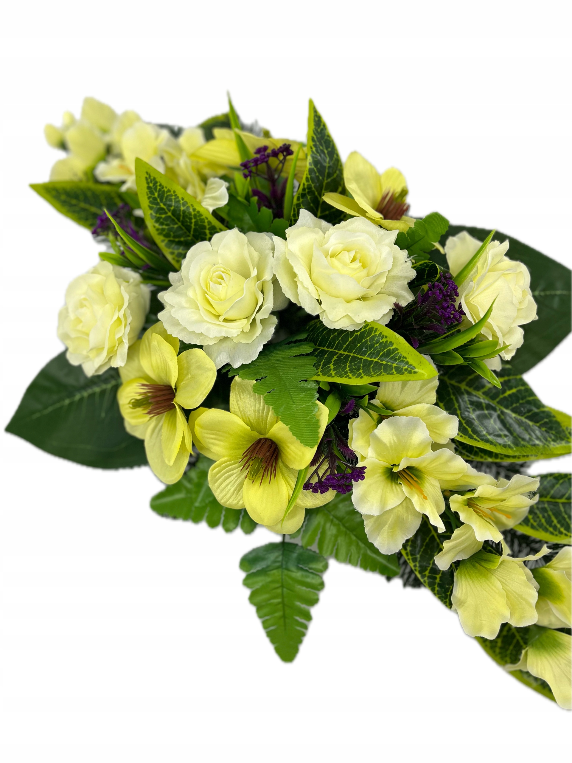 WIĄZANKA STROIK KOMPOZYCJA NA GRÓB CMENTARZ SZTUCZNE KWIATY 17179556805