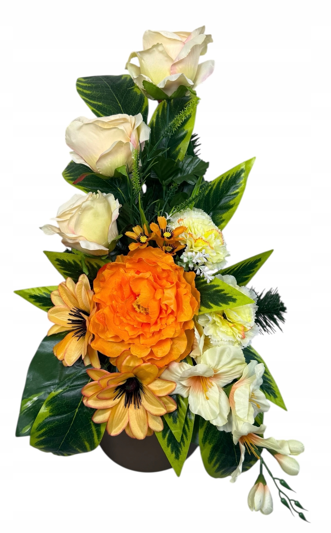 BUKIET WIĄZANKA STROIK KOMPOZYCJA NA GRÓB CMENTARZ SZTUCZNE KWIATY 18256339350